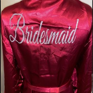Crimson Bridesmaid Silk Robe